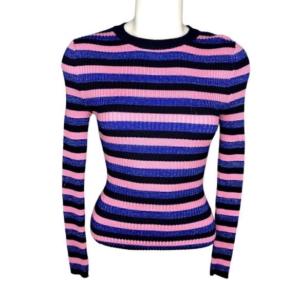 ‎Juniors Hooked Up Ribbed Stretch Striped Sweater - Picture 1 of 6